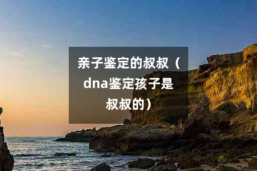 亲子鉴定的叔叔（dna鉴定孩子是叔叔的）