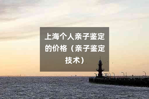 上海个人亲子鉴定的价格（亲子鉴定技术）